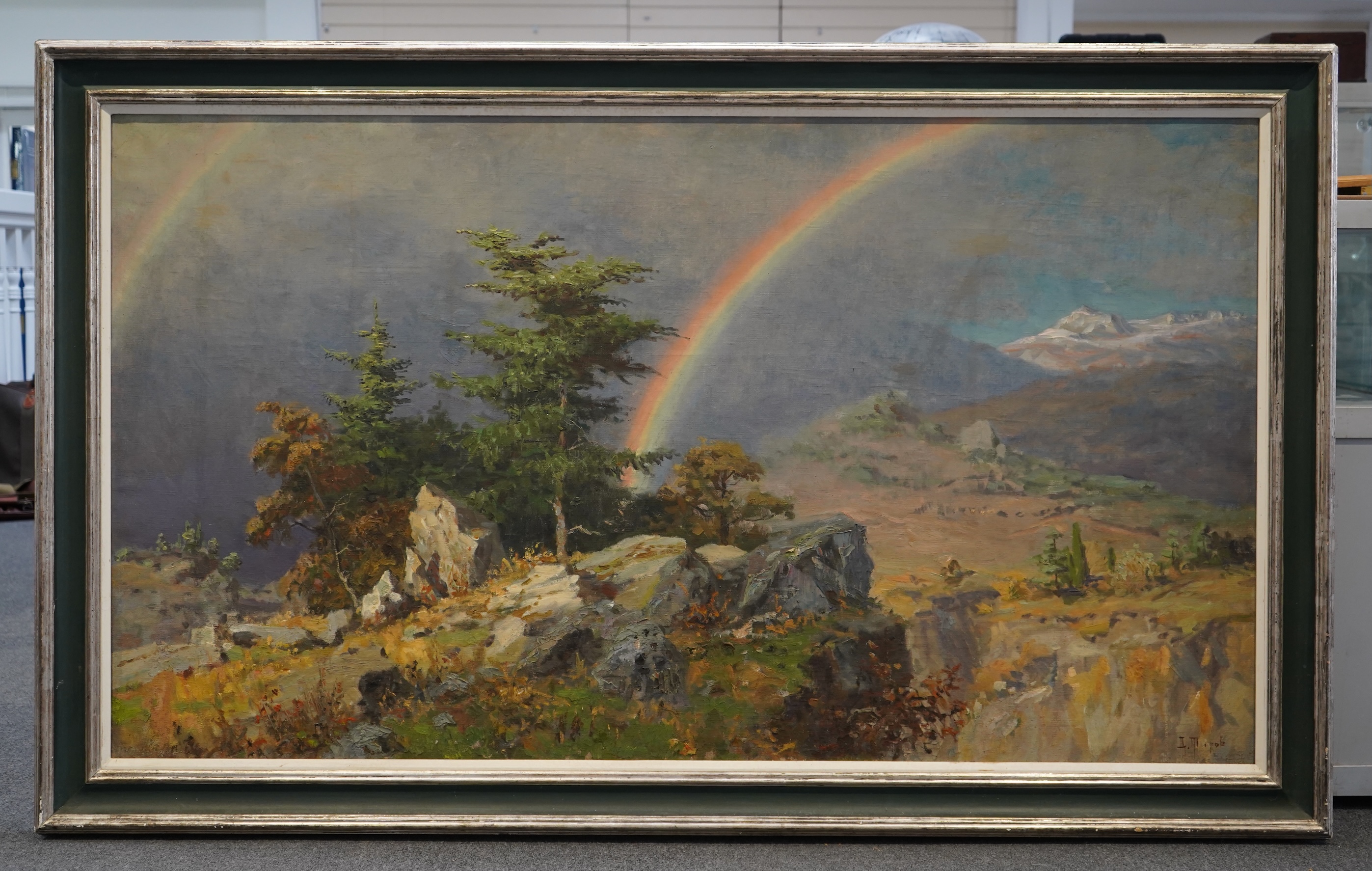 Dmitry Vasilievich Titov, Russian 1915-1975, Landscape with rainbows
